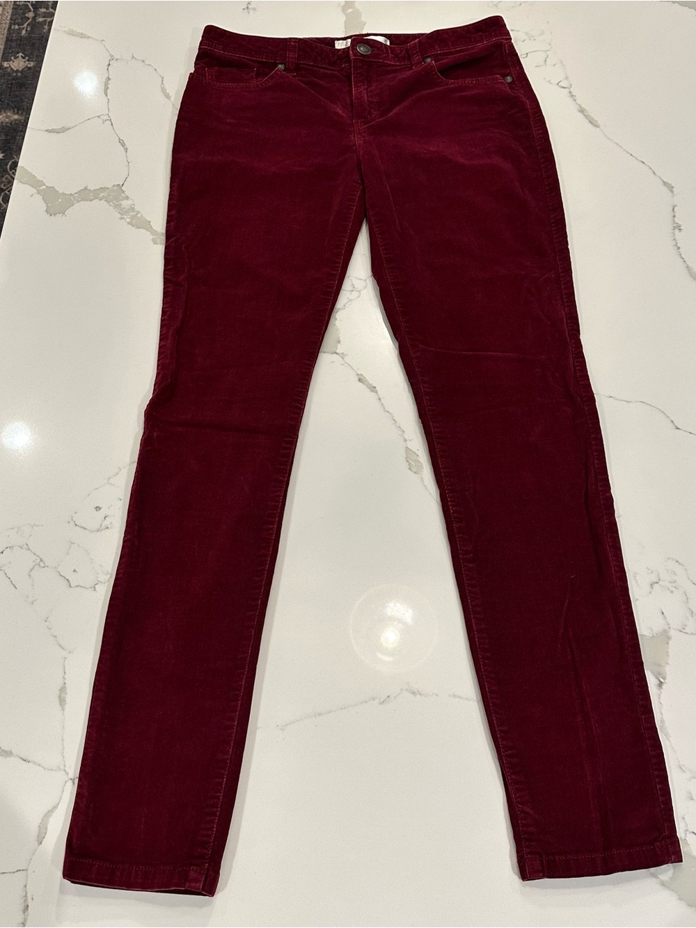 Lauren Conrad Skinny Cord Jeans Women’s Size 8 Ruby Burgundy Corduroy Mid Rise